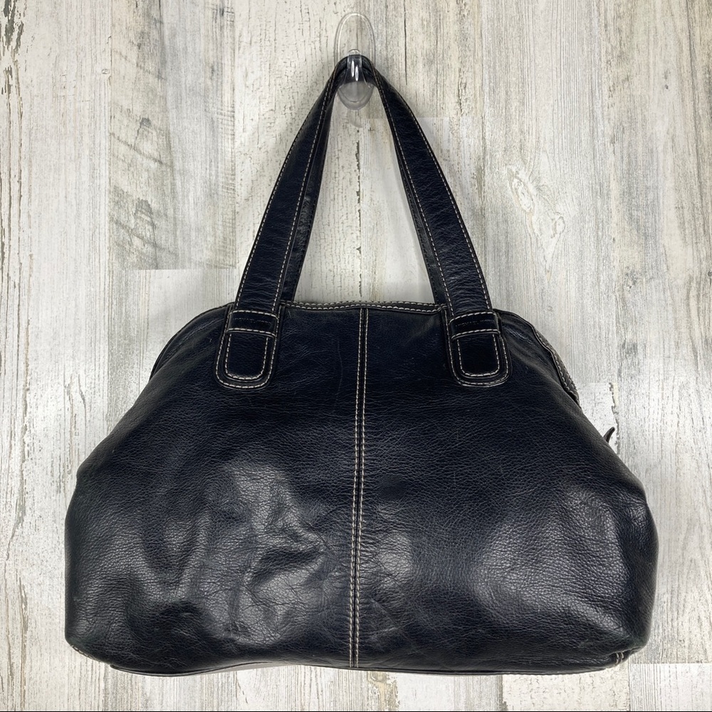 Michael Kors large black pebbled leather satchel